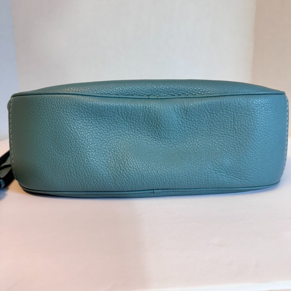Coach Sutton Hobo Polished Pebble Leather Bag Purse Marine Blue style 35593 - Picture 7 of 14